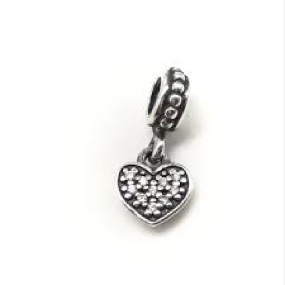 Pandora Clear CZ Heart Dangle Charm